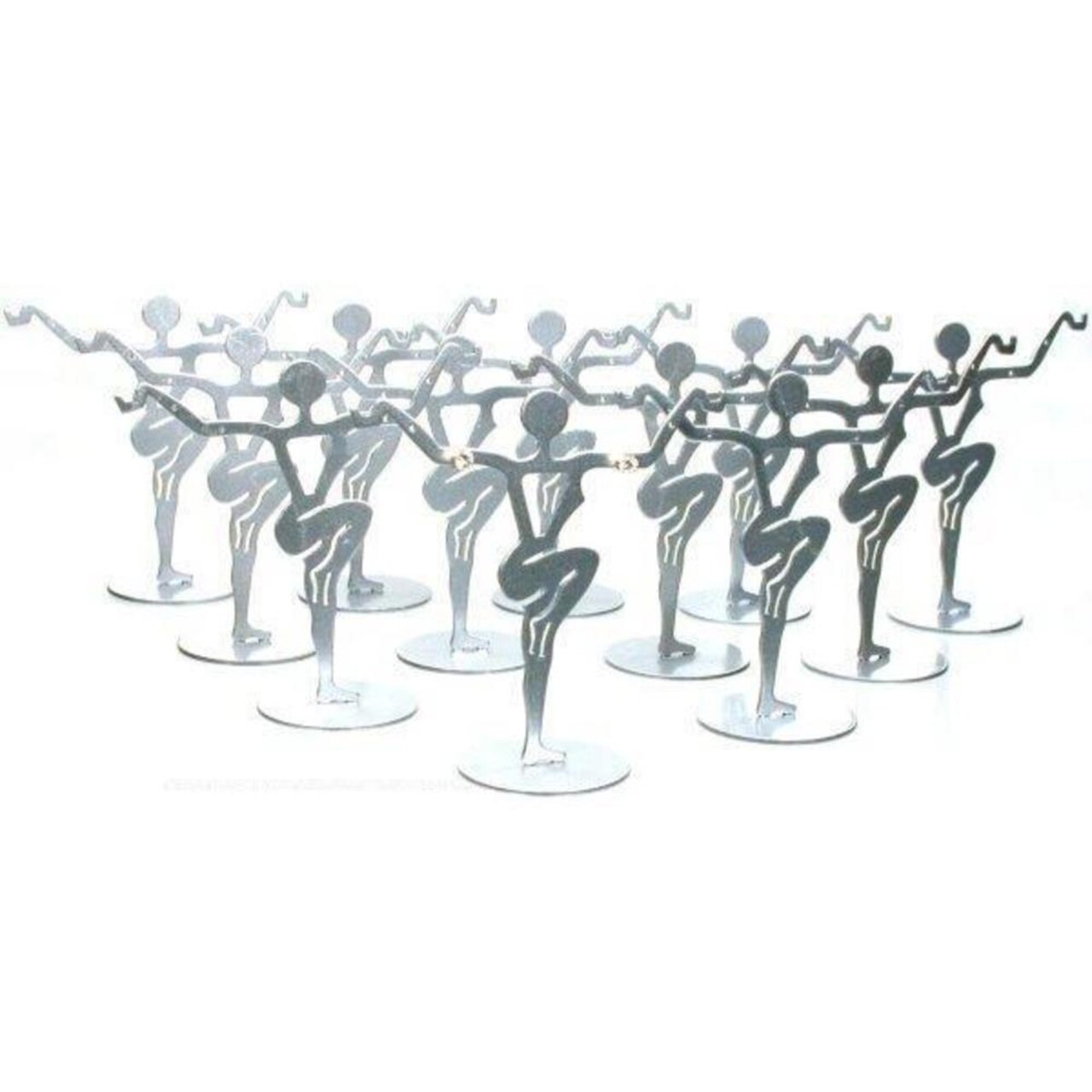 12 Silver Metal Earring Dancer Jewelry Showcase Display Stands 3.25"